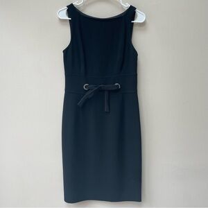 Max Mara Pianoforte Black Bateau Neck Cocktail Dress Made in Italy Size 41 S/M